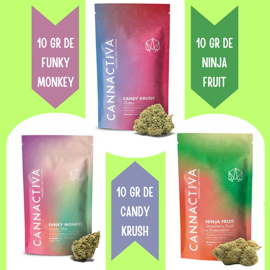 Pack flores CBD glasshouse 10 gramos